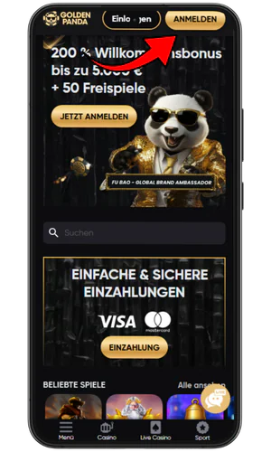 Anmeldung Golden Panda