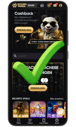 Die Registrierung ist abgeschlossen Golden Panda