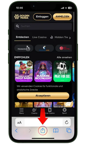 Teilen-Button Golden Panda